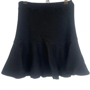 Club Monaco Black Skater Skirt Mini • SMALL • Sweater Knit Dainty Lines
